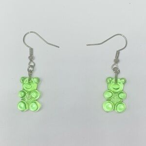 Green Gummy Bear Earrings 💚